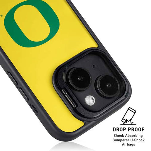 University of Oregon Mesh Yellow iPhone 15 Kickstand Case